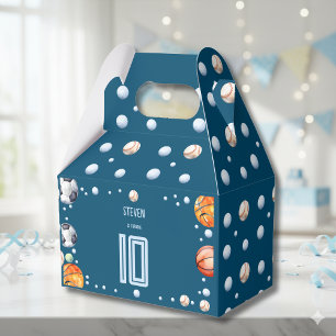 Ball sports kids birthday favor boxes