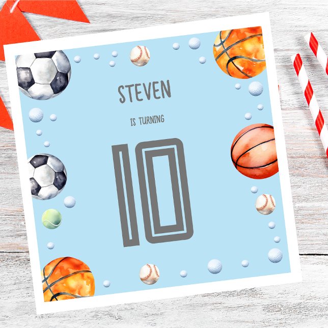 Ball sports kids birthday napkins (Creator Uploaded)