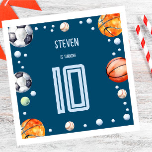 Ball sports kids birthday napkins