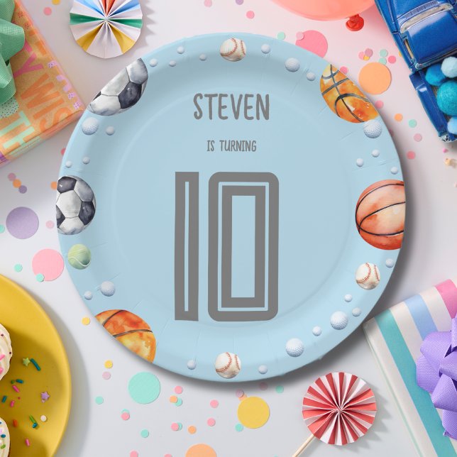 Ball sports kids birthday paper plates (Creator Uploaded)