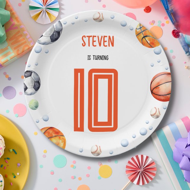 Ball sports kids birthday paper plates (Creator Uploaded)