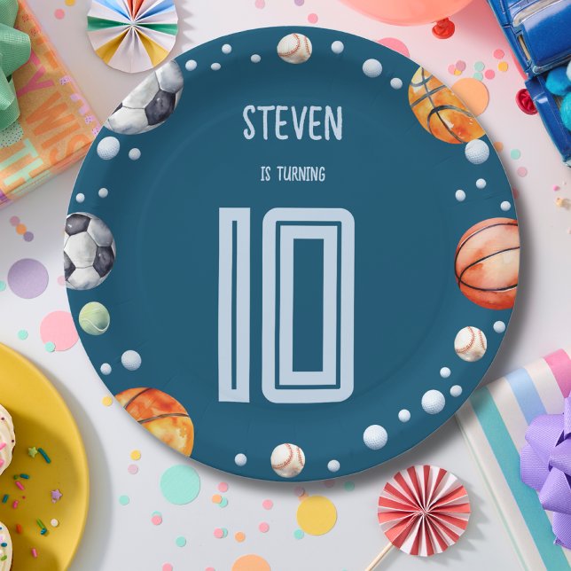 Ball sports kids birthday paper plates (Creator Uploaded)