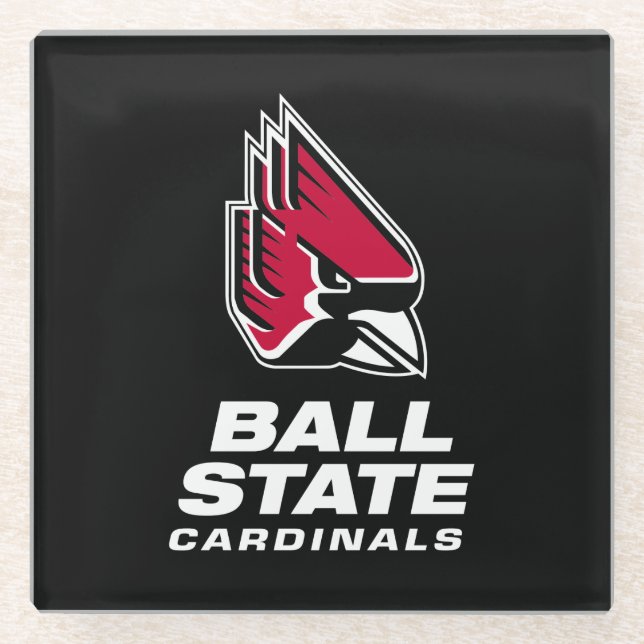 Ball State Cardinals Athletic Mark Glass Coaster (Front)