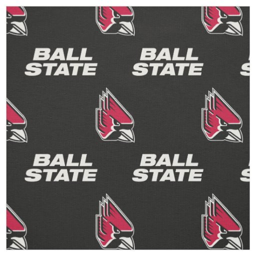 Ball State Cardinals Athletic Mark Pattern Fabric