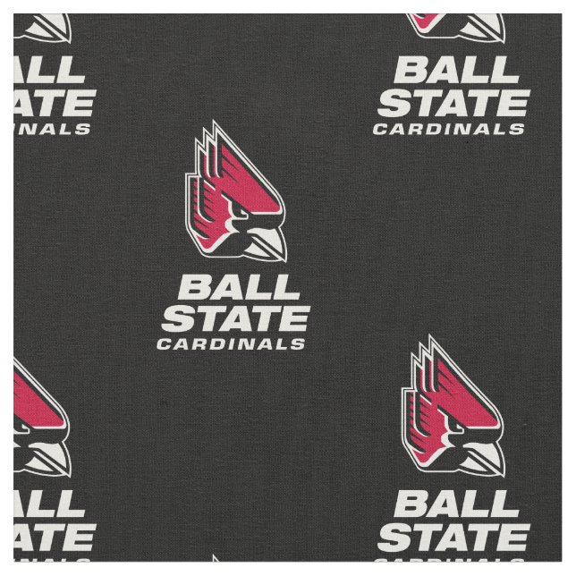 Ball State Cardinals Athletic Mark Pattern Fabric (Close Up)