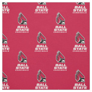 Ball State Cardinals Athletic Mark Red Pattern Fabric