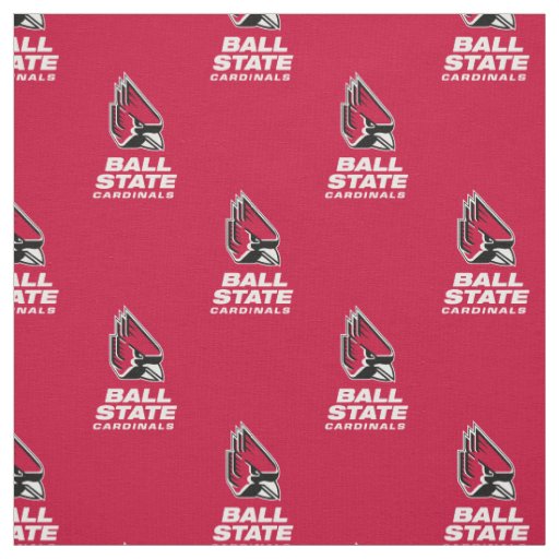 Ball State Cardinals Athletic Mark Red Pattern Fabric