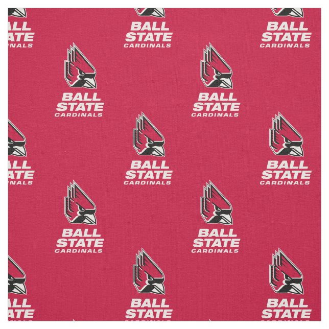 Ball State Cardinals Athletic Mark Red Pattern Fabric (Swatch)