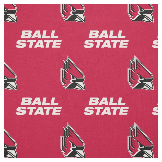 Ball State Cardinals Athletic Mark Red Pattern Fabric (Swatch)