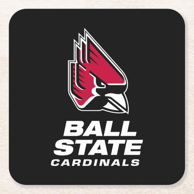 Ball State Cardinals Athletic Mark Square Paper Coaster (Front)