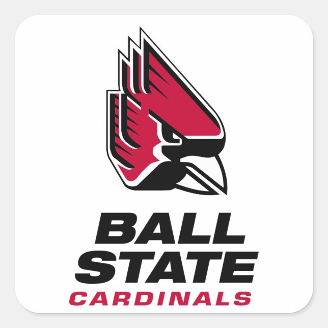 Ball State Cardinals Athletic Mark Square Sticker (Front)