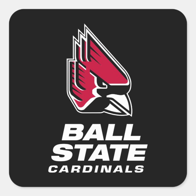 Ball State Cardinals Athletic Mark Square Sticker (Front)