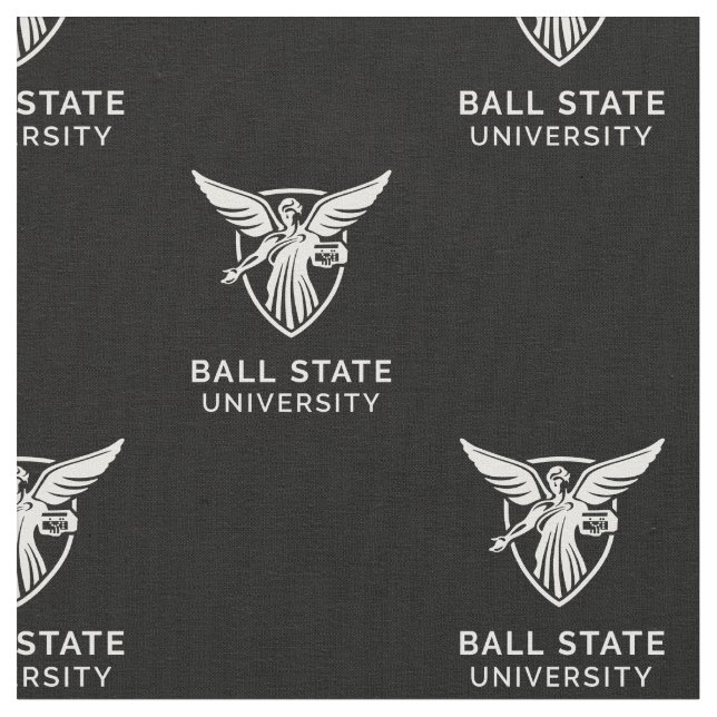 Ball State Cardinals Beneficence Black Pattern Fabric (Close Up)