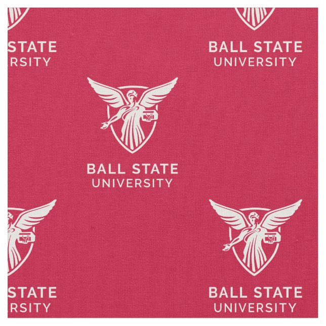 Ball State Cardinals Beneficence Red Pattern Fabric (Close Up)