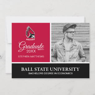 Ball State Cardinals Graduation Invitation
