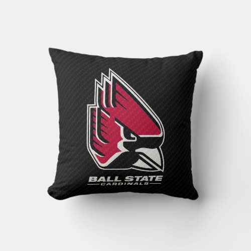 Ball State University Carbon Fiber Pattern Throw Pillow