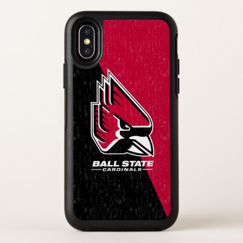 Ball State University Color Block Distressed OtterBox Symmetry iPhone X Case