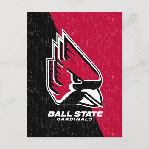 Ball State University Color Block Distressed Postcard