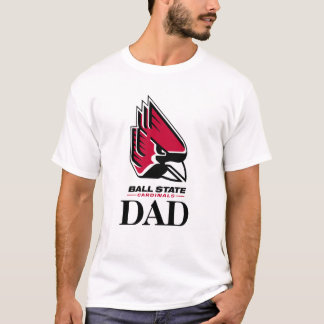 Men's Gray Ball State Cardinals Dad Name Drop T-Shirt