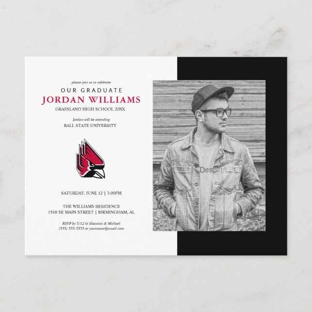 Ball State University Graduation Announcement Postcard (Front)