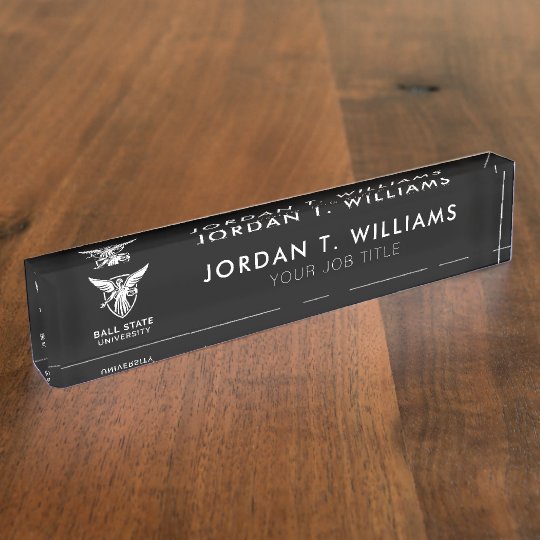 Ball State University Logo Desk Name Plate Zazzle Com