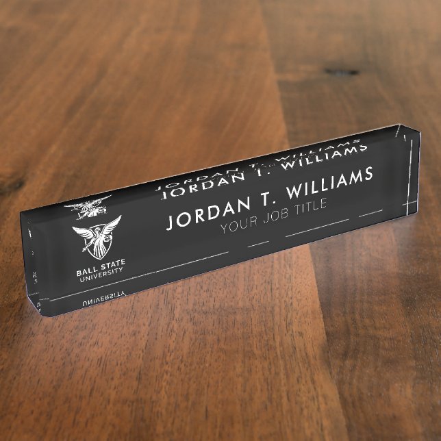 Ball State University Logo Desk Name Plate (Side)