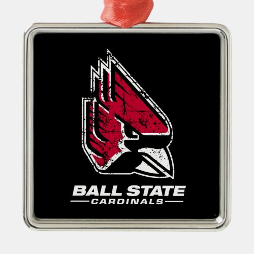 Ball State University Logo Distressed Metal Ornament