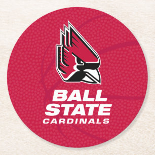 Ball State University State Basketball Round Paper Coaster
