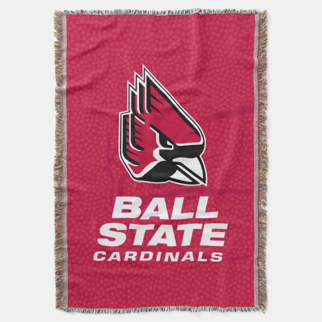 Ball State University State Basketball Throw Blanket (Front Vertical)