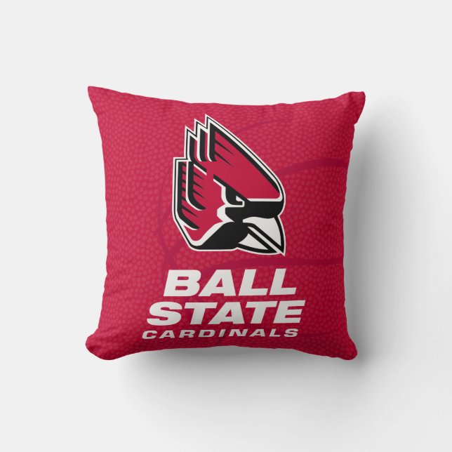 Ball State University State Basketball Throw Pillow (Front)