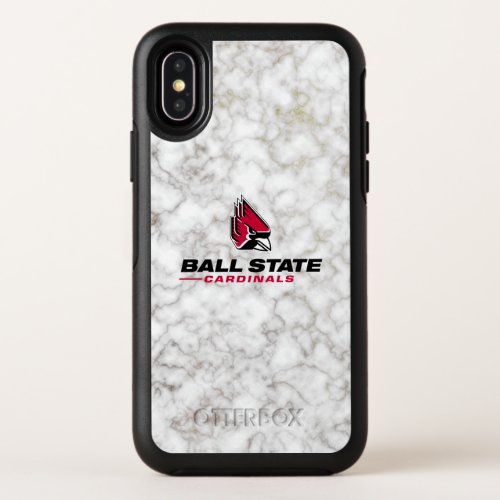 Ball State University White Marble OtterBox Symmetry iPhone X Case