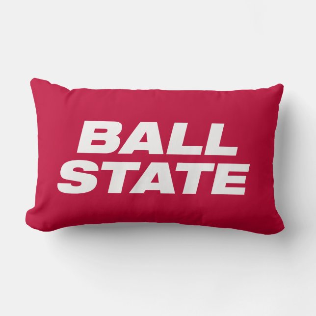 Ball State Wordmark Lumbar Pillow (Front)