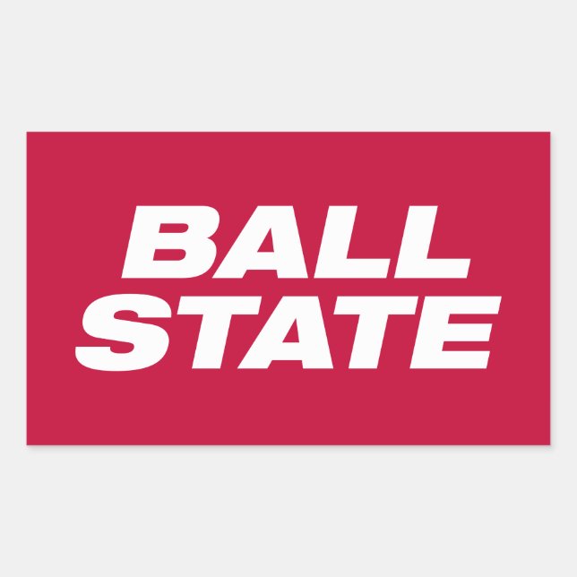 Ball State Wordmark Rectangular Sticker (Front)