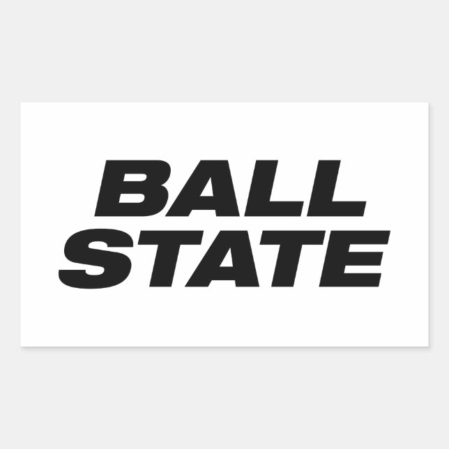 Ball State Wordmark Rectangular Sticker (Front)