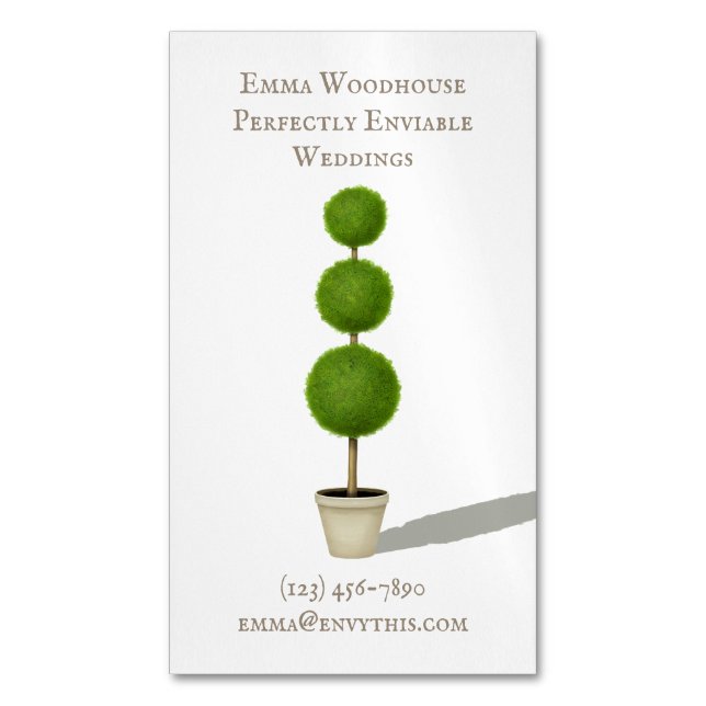 Ball Topiary Shrub Traditional Charming Business Business Card Magnet (Front Vertical)