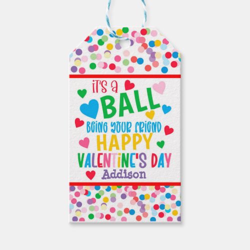 Ball Valentine favor tag