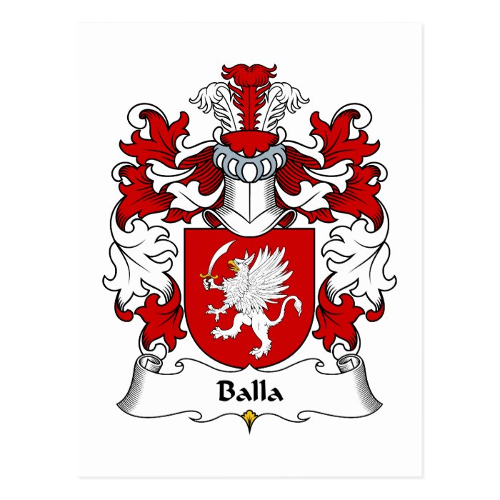 Balla Family Crest Postcard