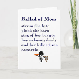 Ballad of Mom - a funny Happy Mother's Day poem Card