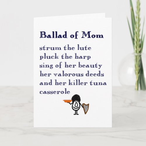 Ballad of Mom _ a funny Happy Mothers Day poem Card