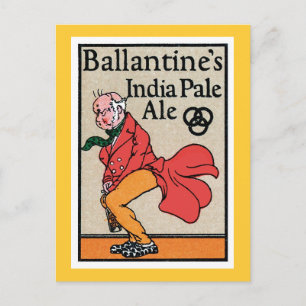 Ballantine's India Pale Ale Vintage Label Postcard