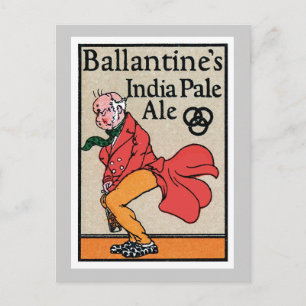 Ballantine's India Pale Ale Vintage Label Postcard