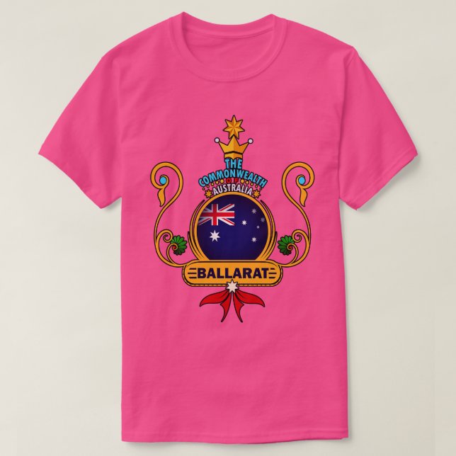 Ballarat City Pride Golden Australian Flag Souveni T-Shirt (Design Front)
