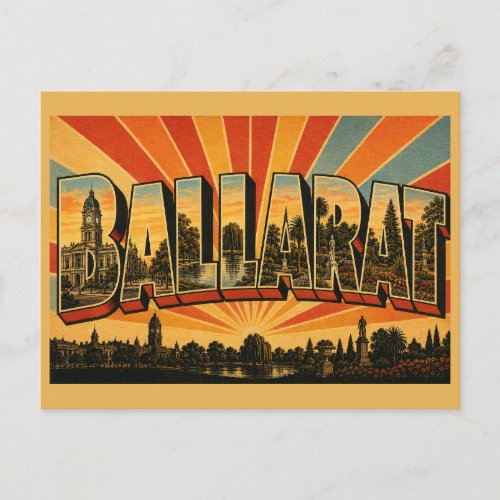 Ballarat VIC Vintage Travel Art Postcard