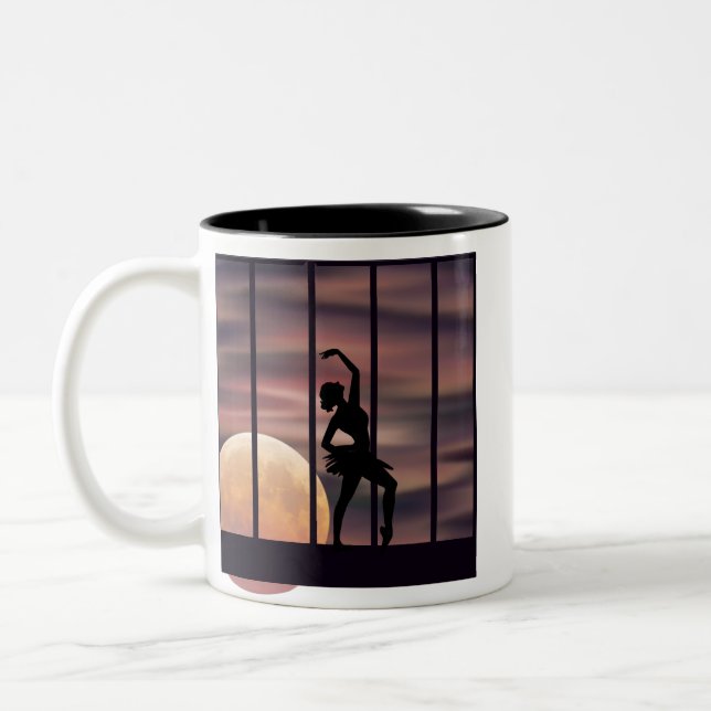 Ballarina at Sunset Two-Tone Coffee Mug (Left)