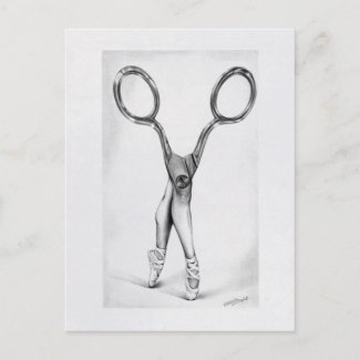 Balldance Scissors Ballerina Surreal drawing