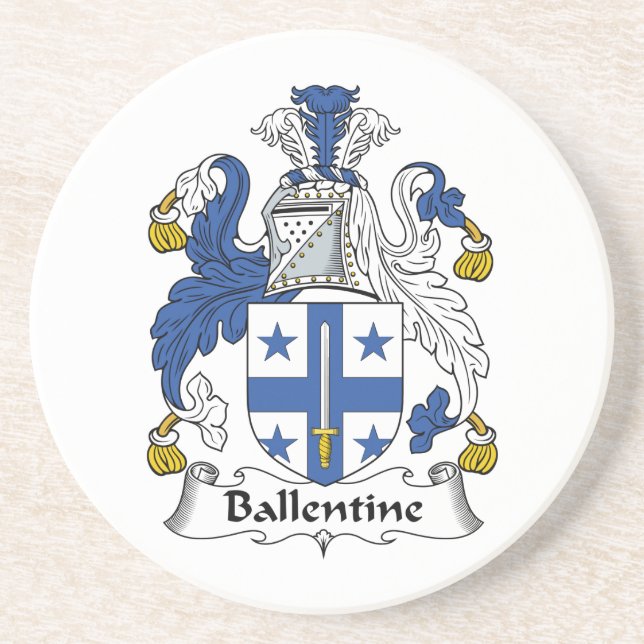 Ballentine Family Crest Sandstone Coaster (Front)