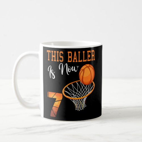 baller 7th birthday basketball player  coffee mug