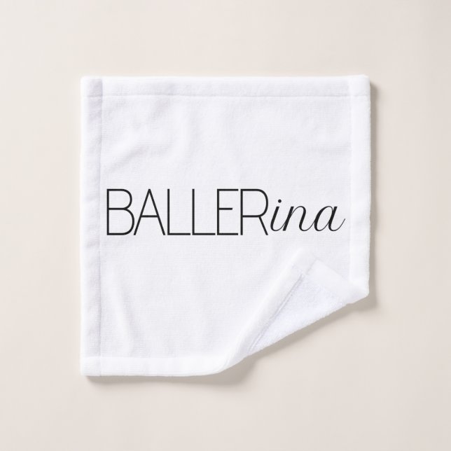"Baller" Ballerina Wash Cloth (Wash Cloth)
