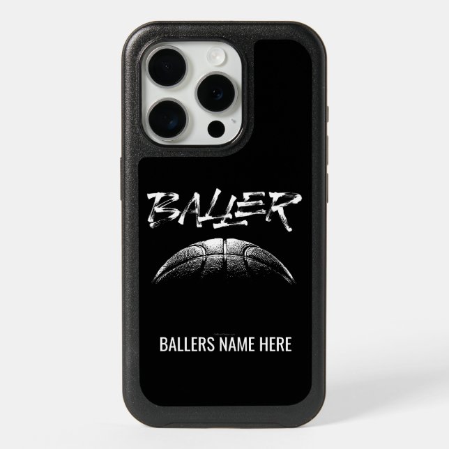 Baller (basketball) iPhone 15 pro case (Back)