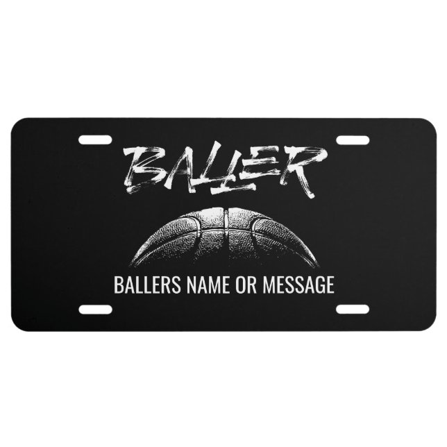 Baller (basketball) license plate (Front)